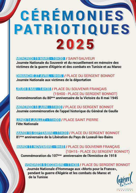 Cérémonies patriotiques 2025 Cérémonies patriotiques 2025